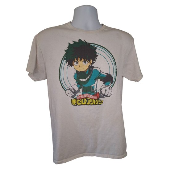 My Hero Academia Anime Goku Deku Graphic T-Shirt M White Funimation Streetwear - Picture 1 of 5